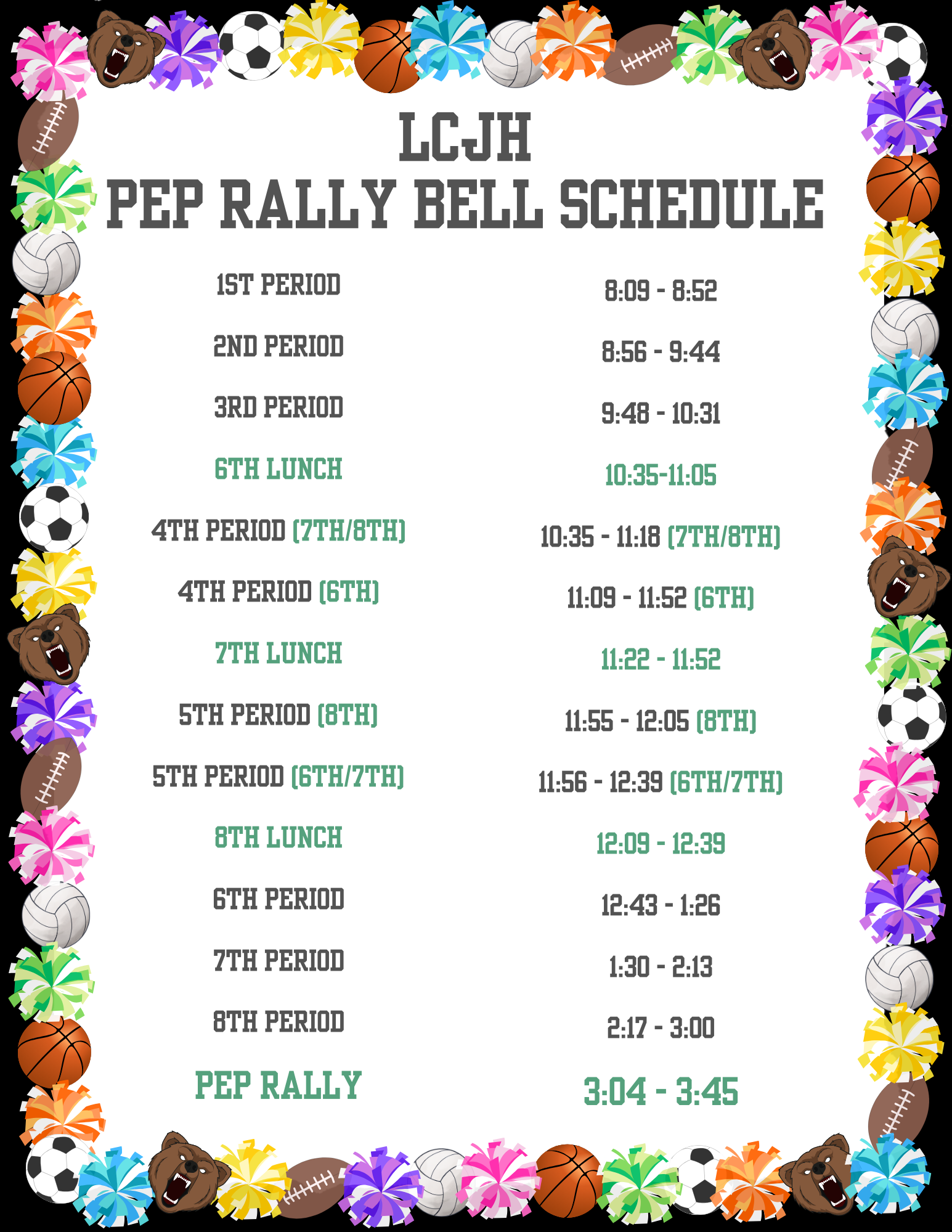 House Party Pep Rally Schedule