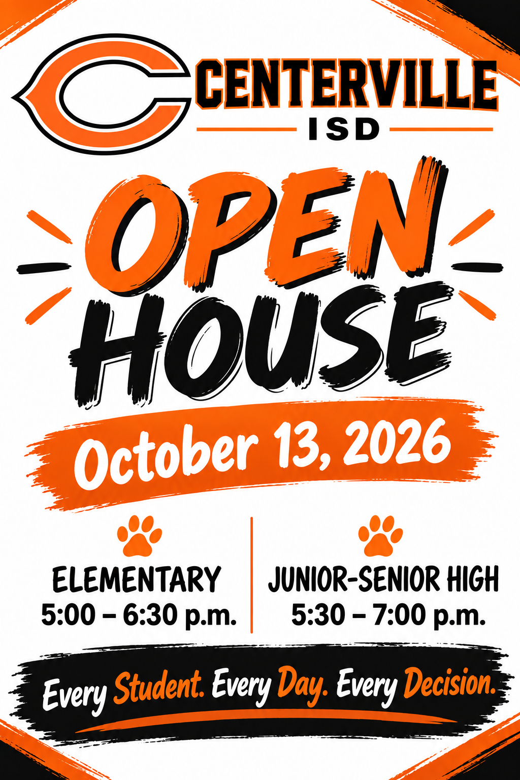 Open House - Tuesday, Oct 13