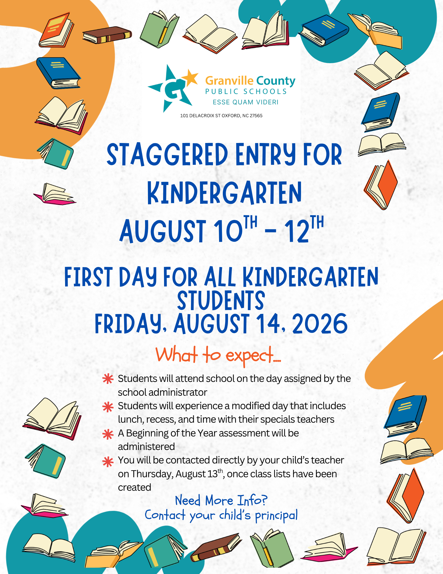 Staggered Entry for Kindergarten!  