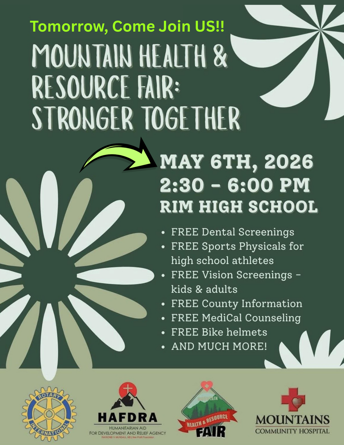 Tomorrow is the Mountain Health & Resource Fair – Stronger Together!
