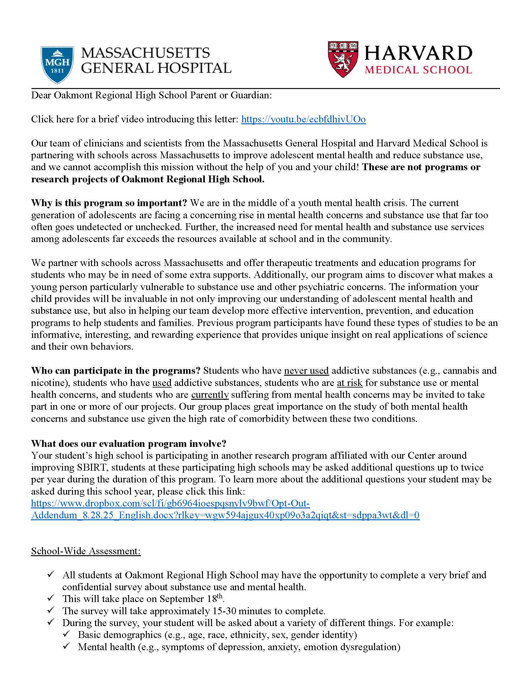Adolescent Mental Health and Substance Abuse Survey 9/18/26
