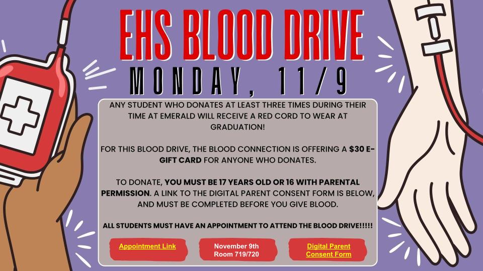 EHS Blood Connection Blood Drive