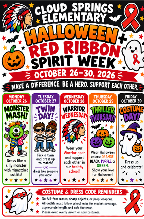 Red Ribbon Spirit Week info! Sneak Peek!