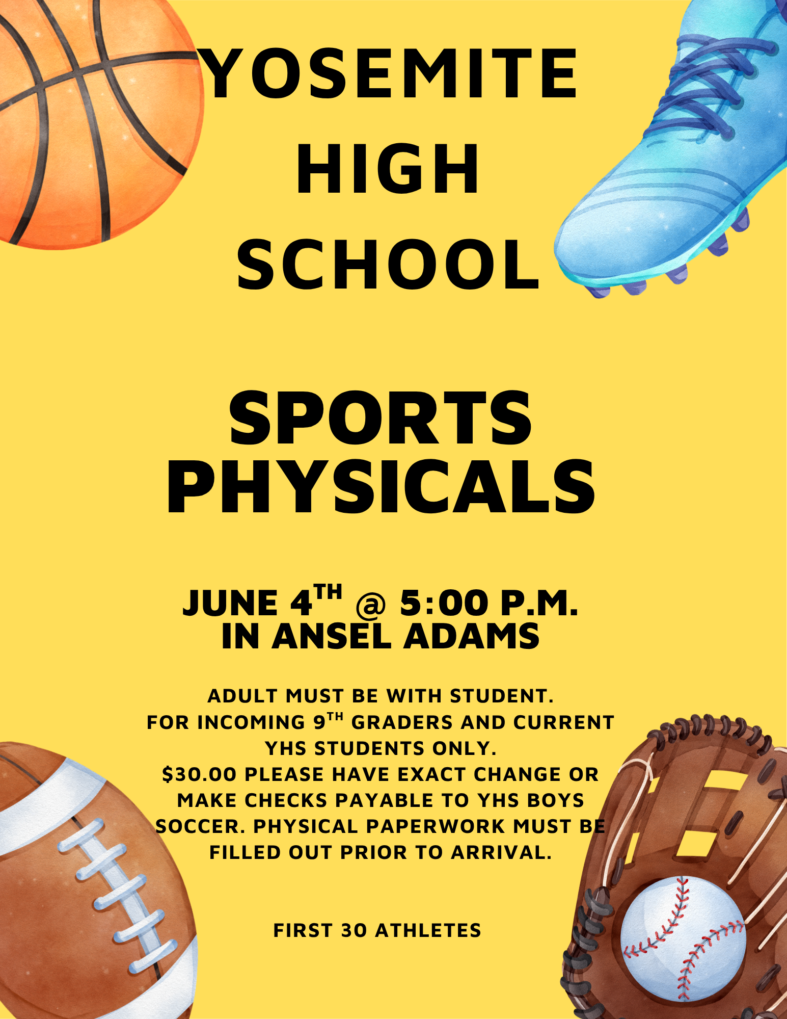 🏀🏐Sports Physical Information for Incoming 9th grade athletes🏈⚽