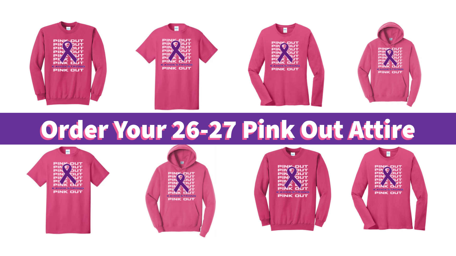 Get Ready for Pink Out Games: Order Official KAHOKstrong Apparel by Sept 16