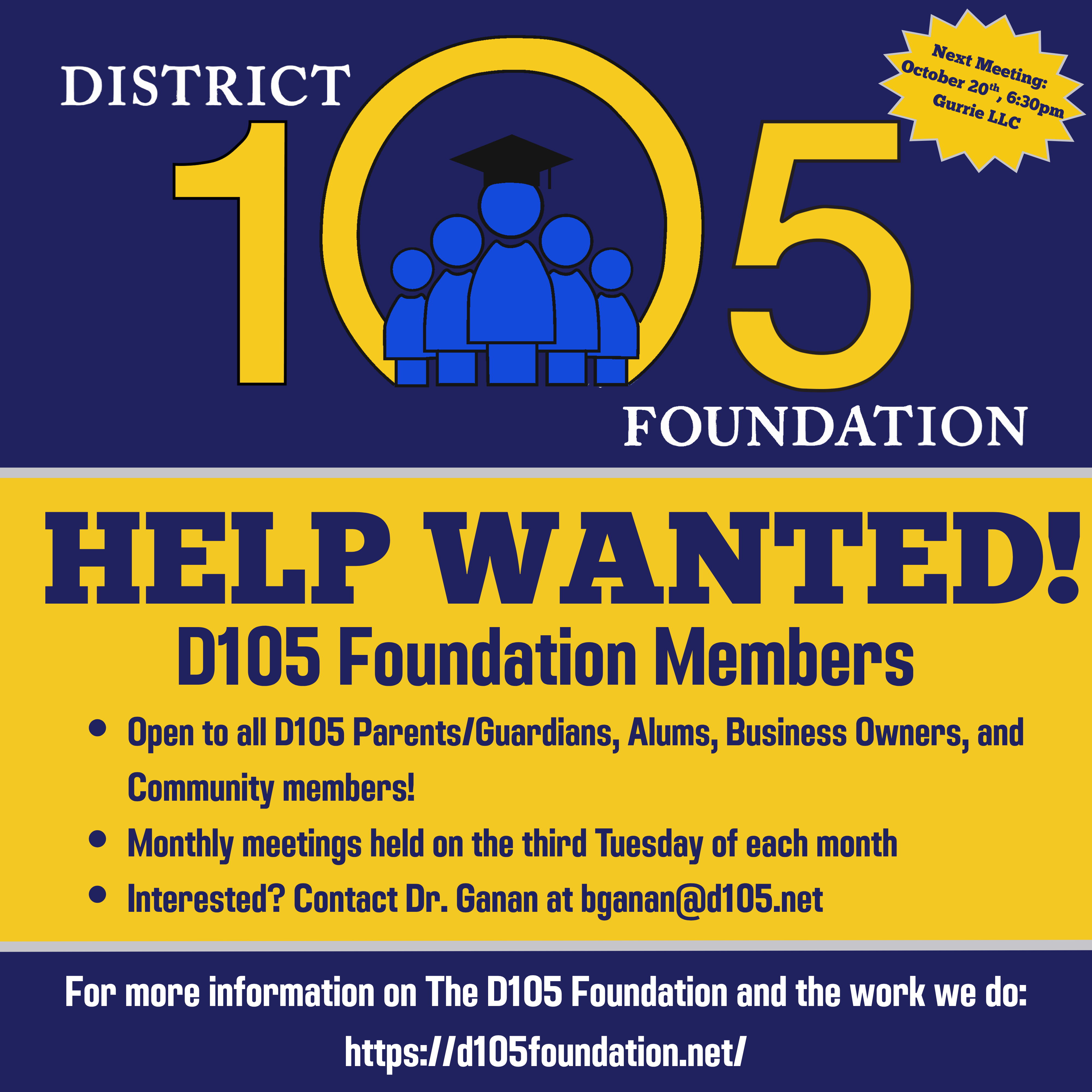 The D105 Foundation NEEDS YOU!