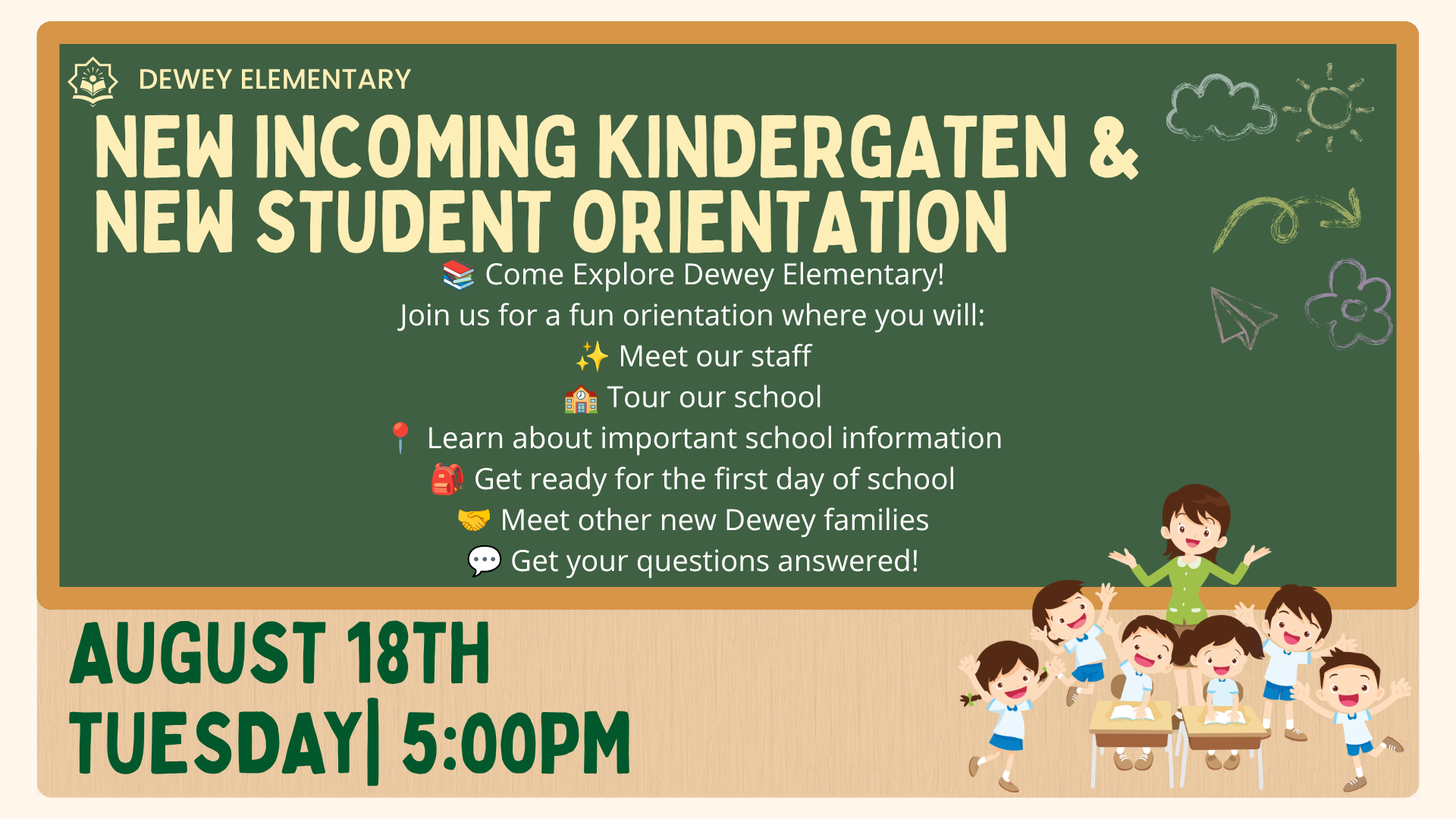 🎉 WELCOME, NEW DEWEY FAMILIES! 🎉 