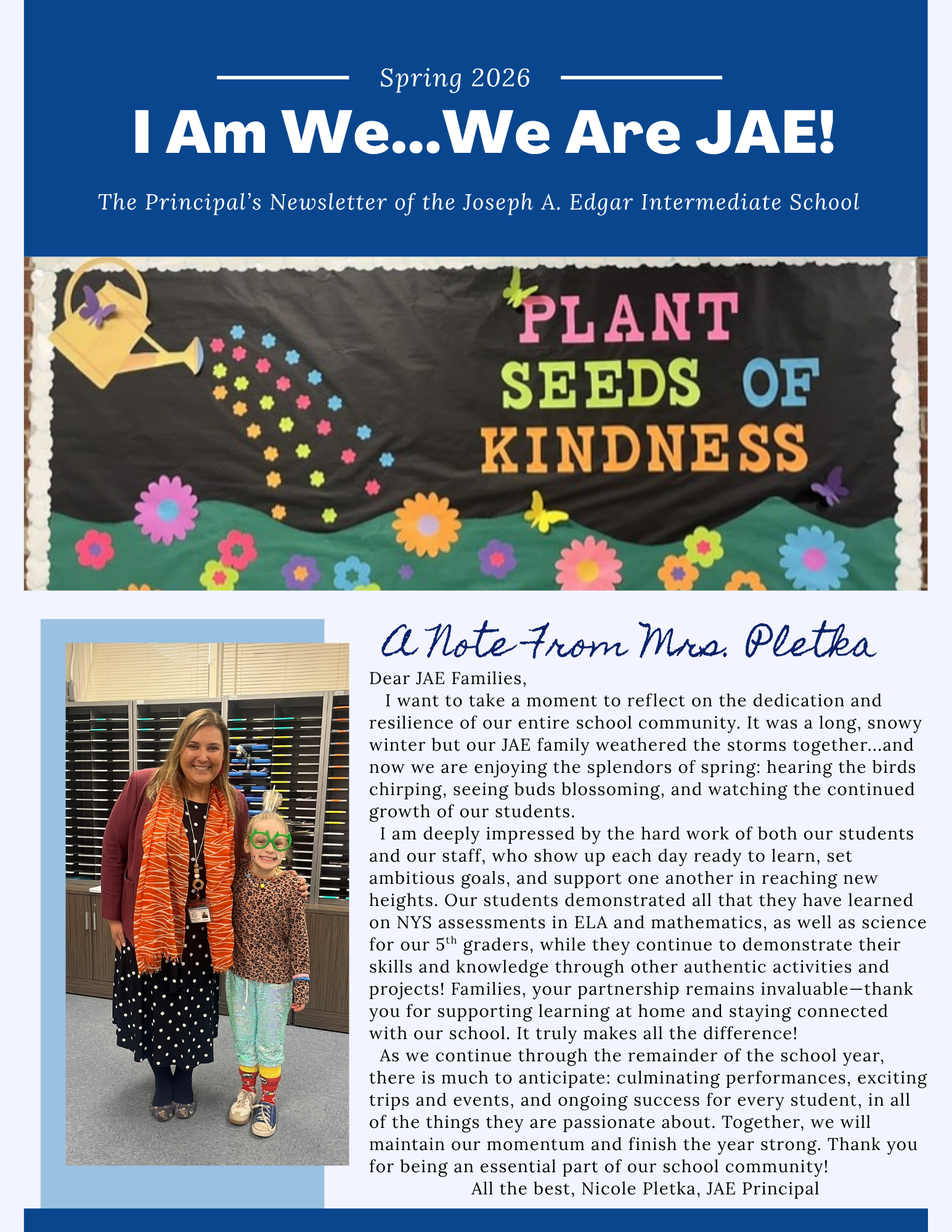 JAE Principal's Newsletter