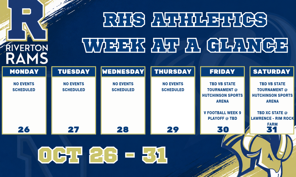 RHS Athletics Week at a Glance 10/26 - 10/31