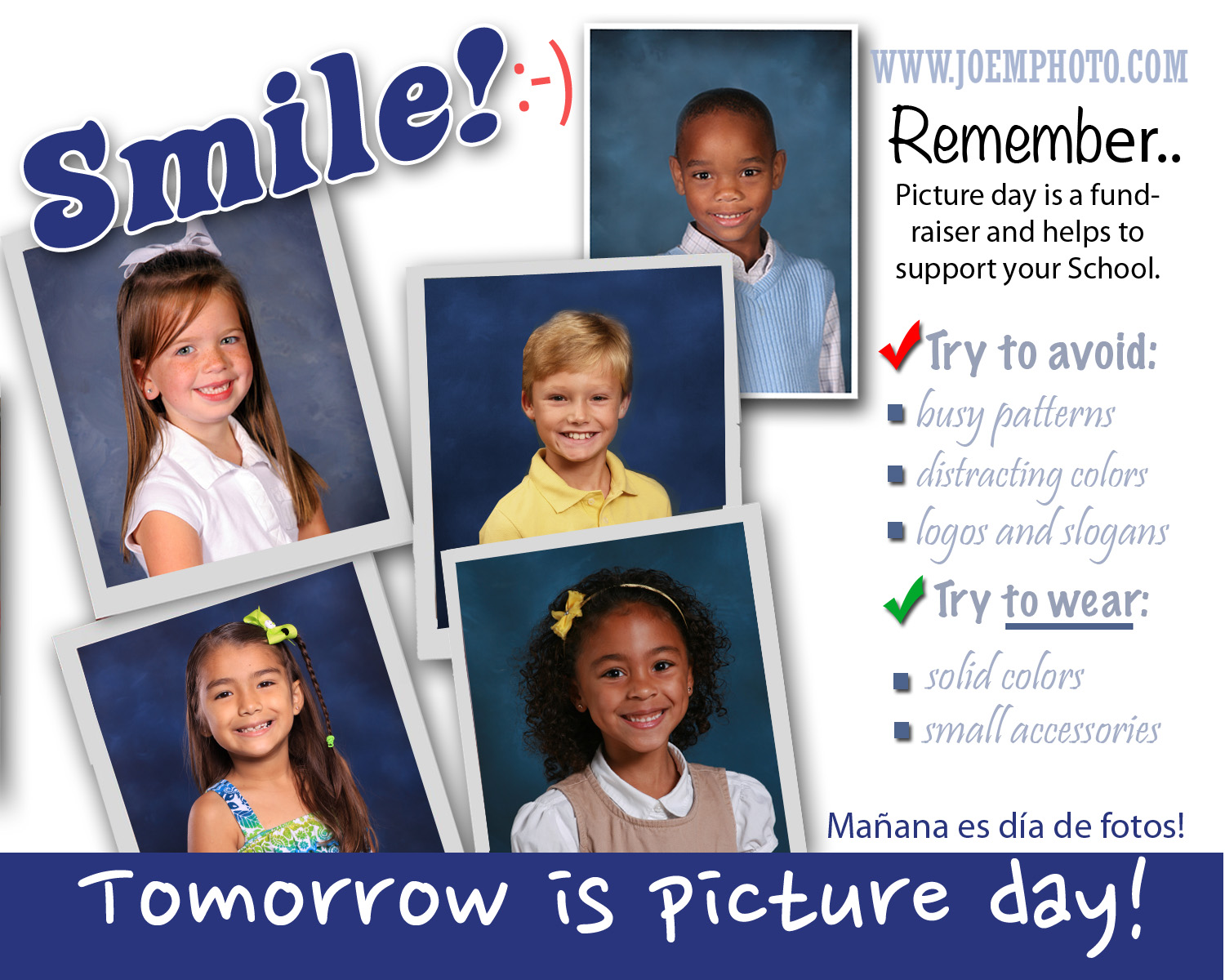 REMINDER:  Tomorrow is picture day!