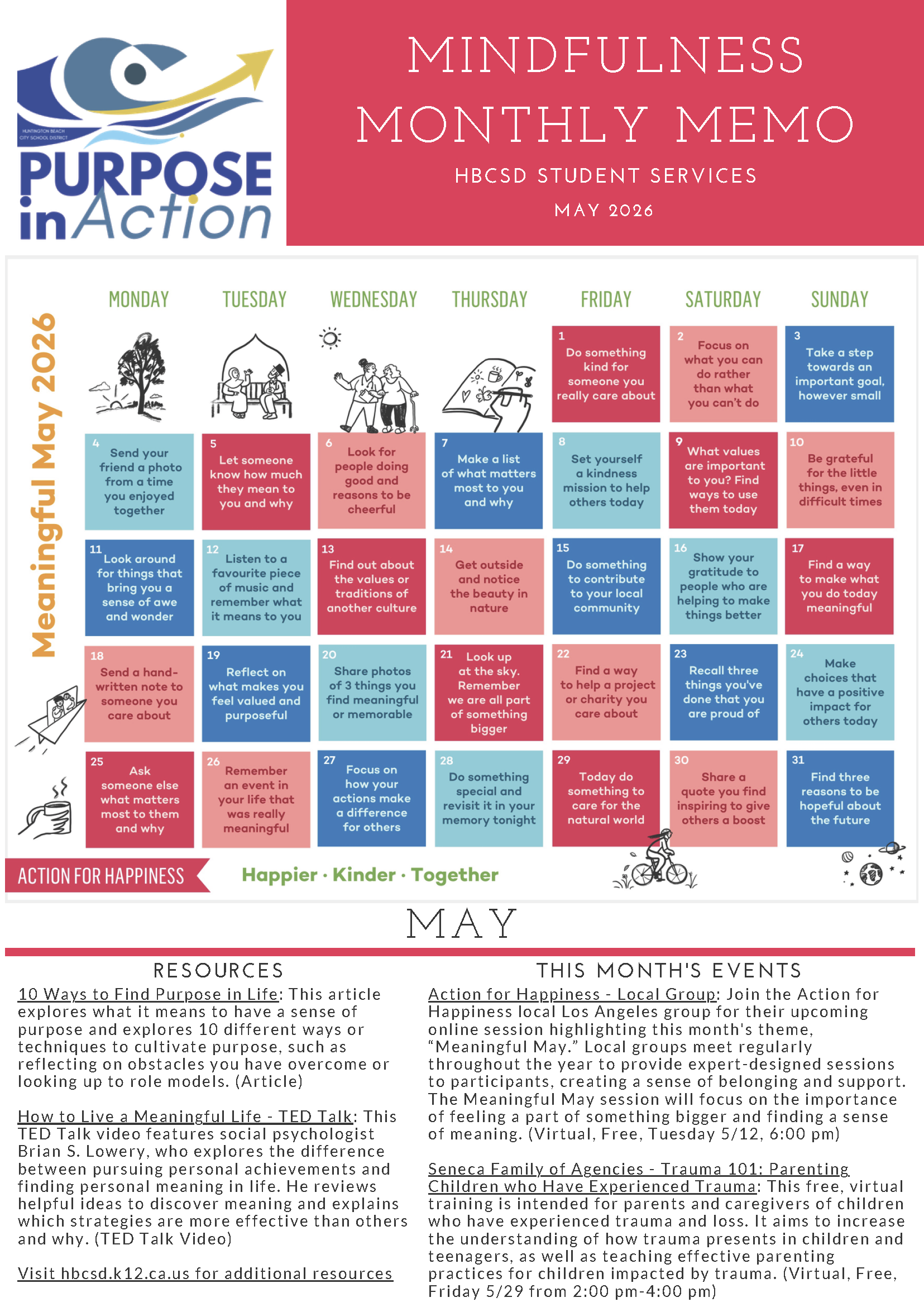 Mindfulness Monthly Memo | May Issue 