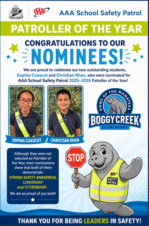 AAA Safety Patrol of the Year Nominees from Boggy Creek Elementary