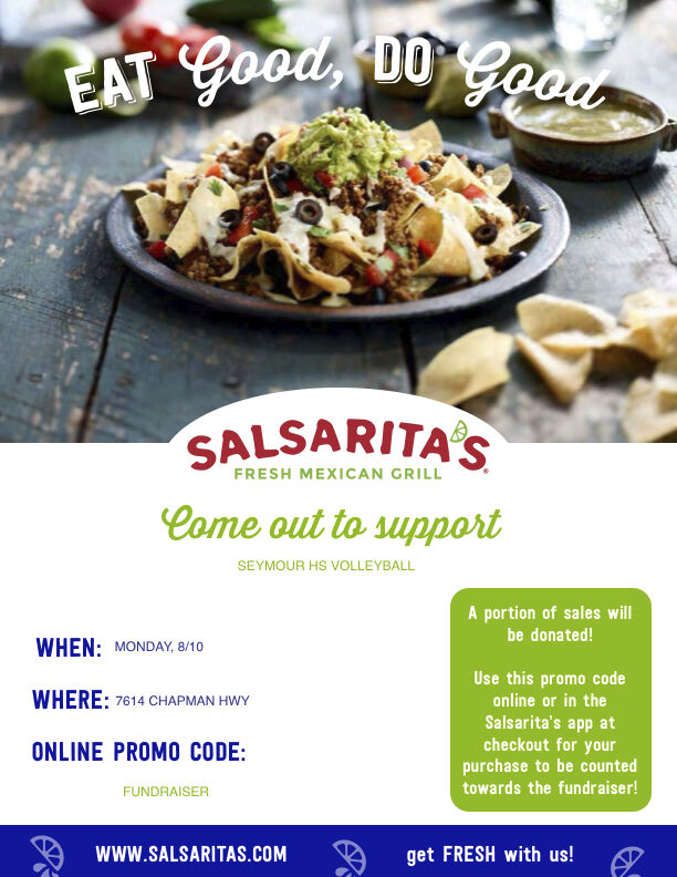Volleyball Fundraiser: Salsarita's Aug. 10