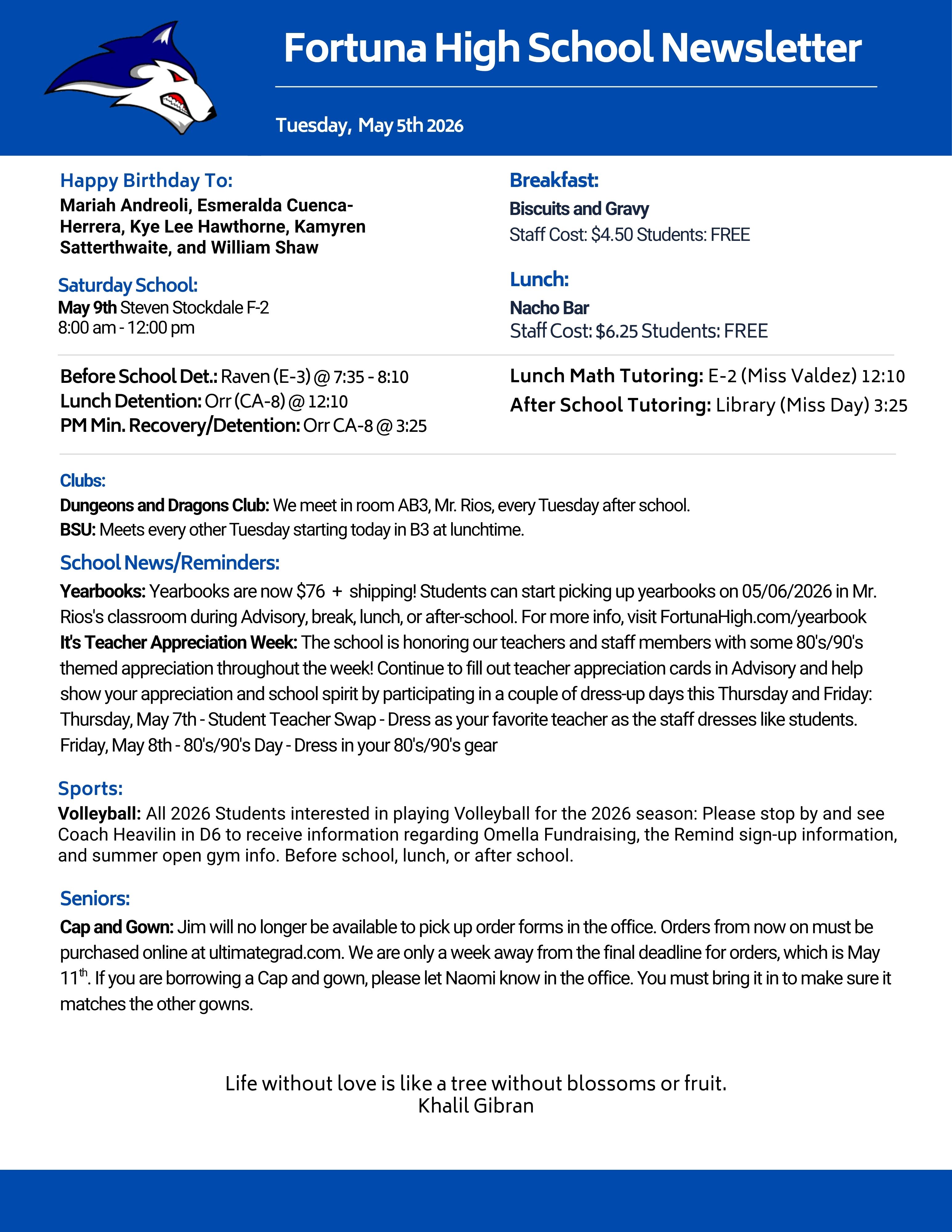 Bulletin 05/05/2026