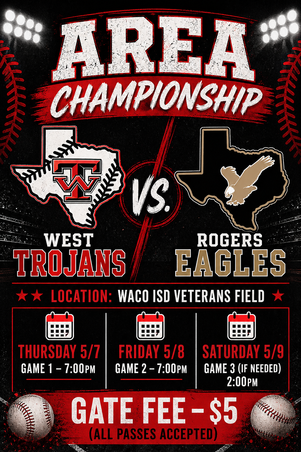 Ticket Link for Area Baseball Playoff Games this Thursday and Friday! 