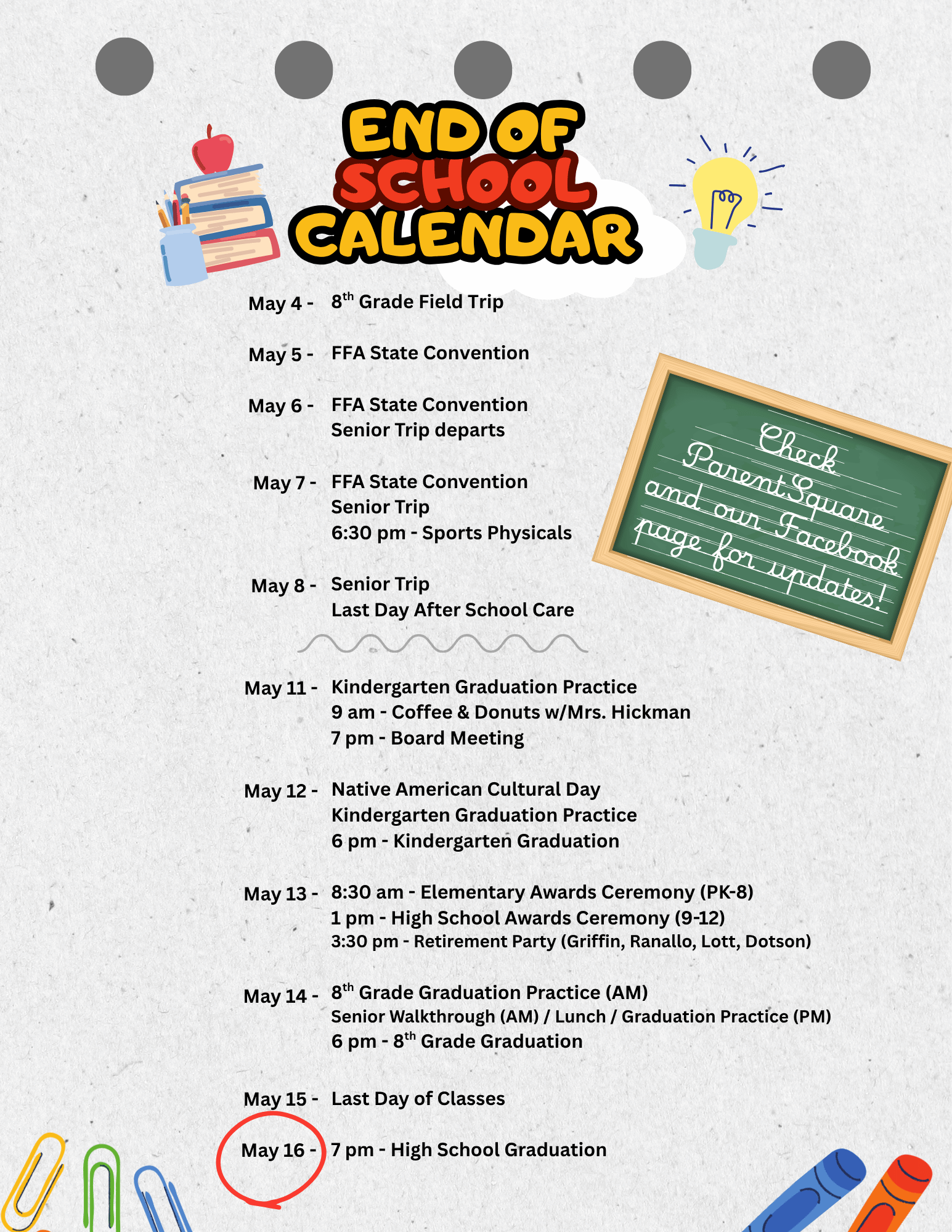 End of Year Events