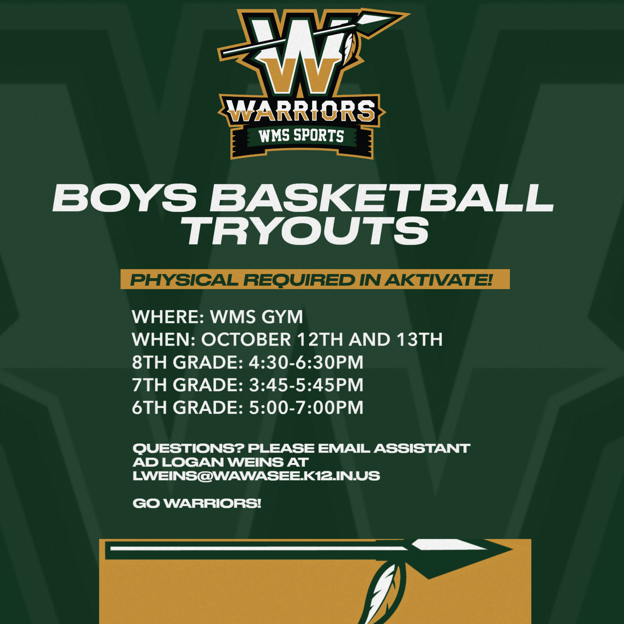 Middle School Boys Basketball Tryouts