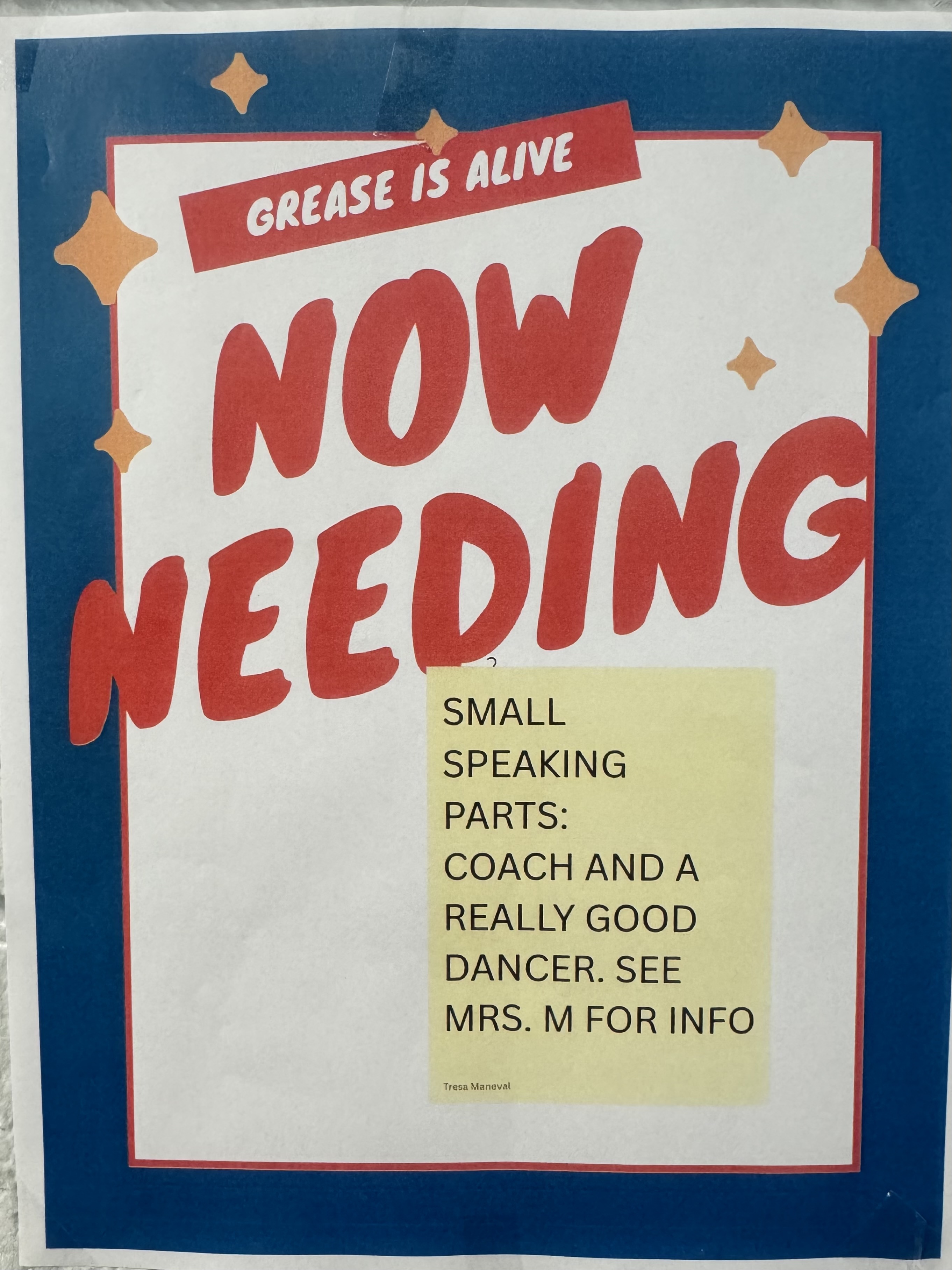 Musical - Student help needed! Contact Mrs. Maneval
