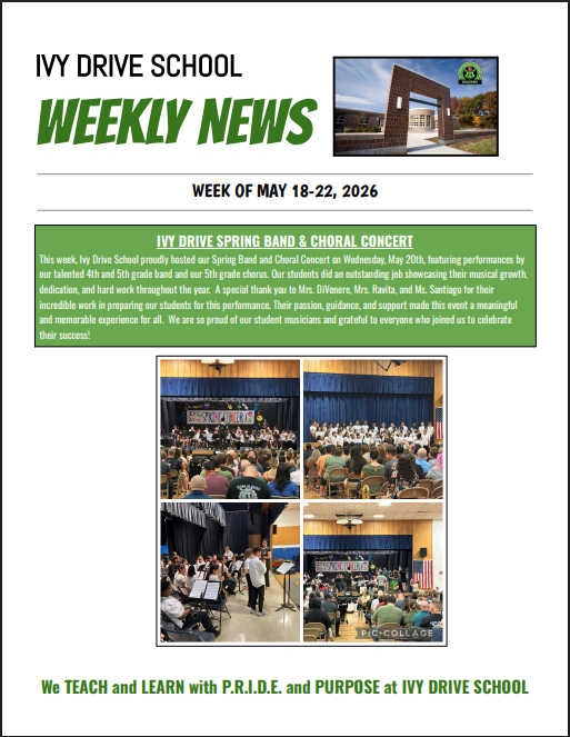 Ivy Drive Weekly News: Week of May 18-22