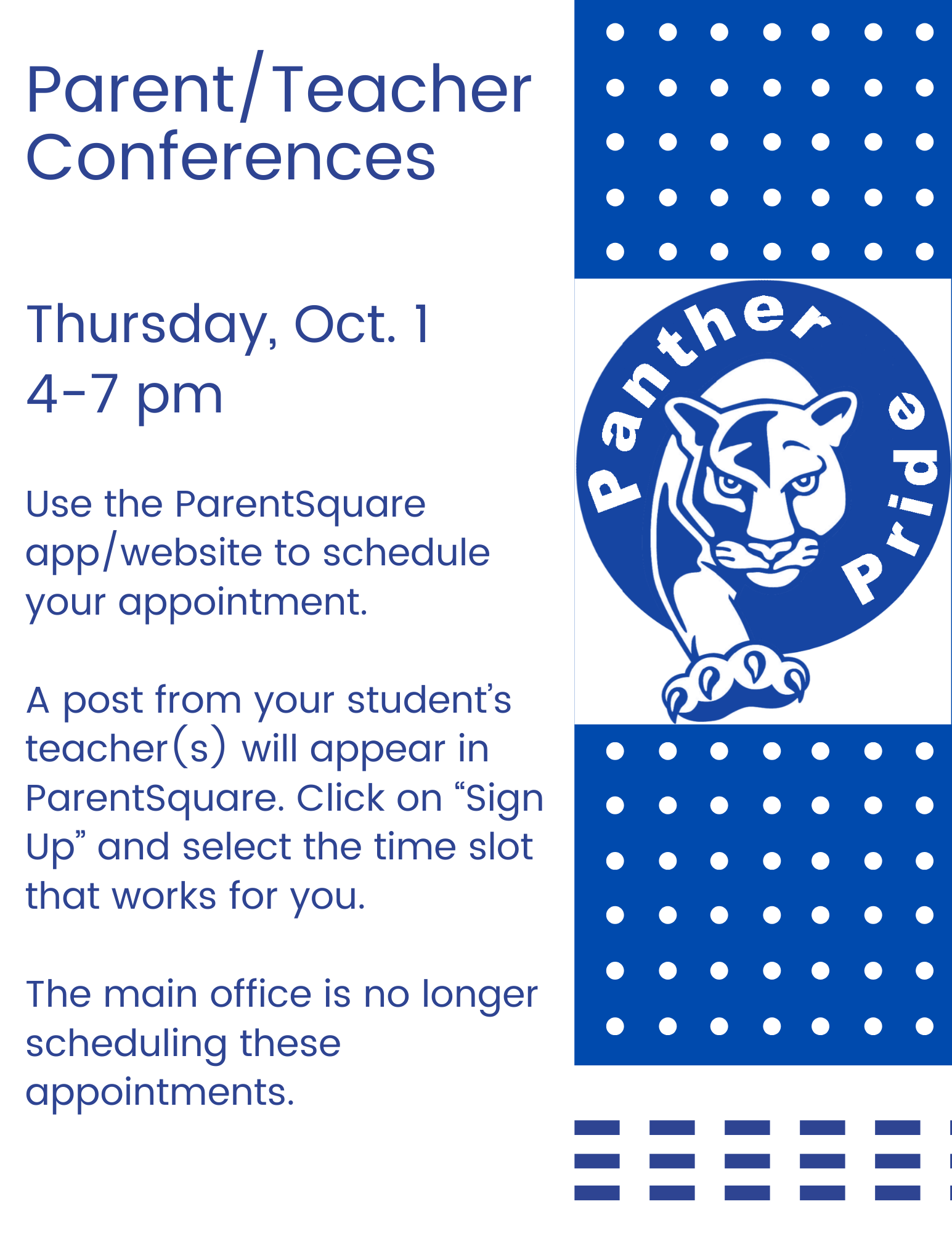 Parent Teacher Conferences - Thursday, October 1 4:00-7:00 PM