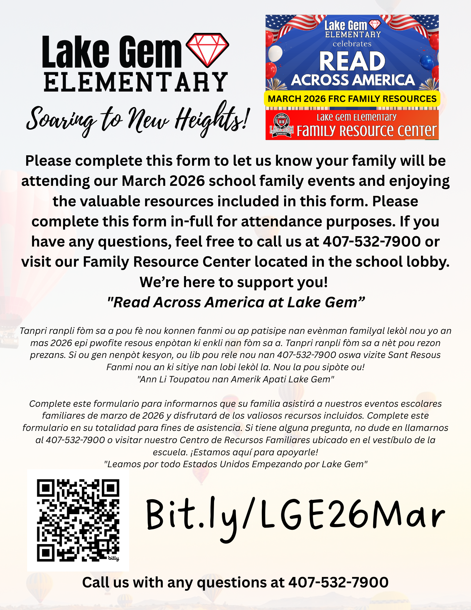 Lake Gem Elementary invites families to 'Read Across America' events in March 2026, with resources available.
