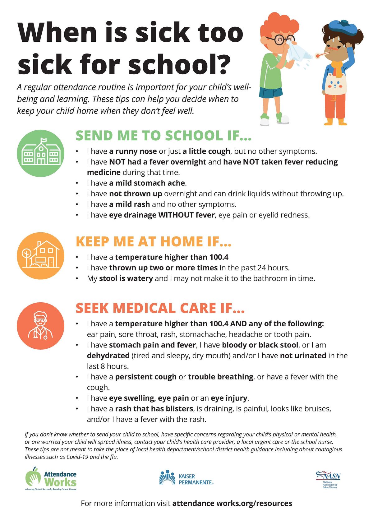 When is sick too sick for school?