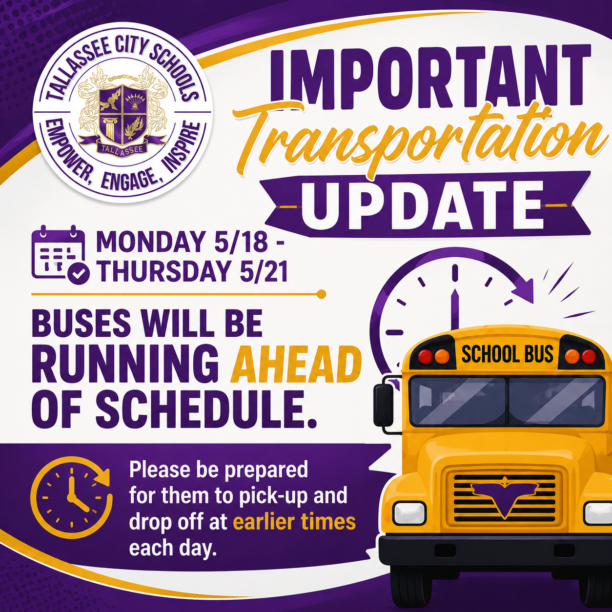 Last Week Bus Announcement