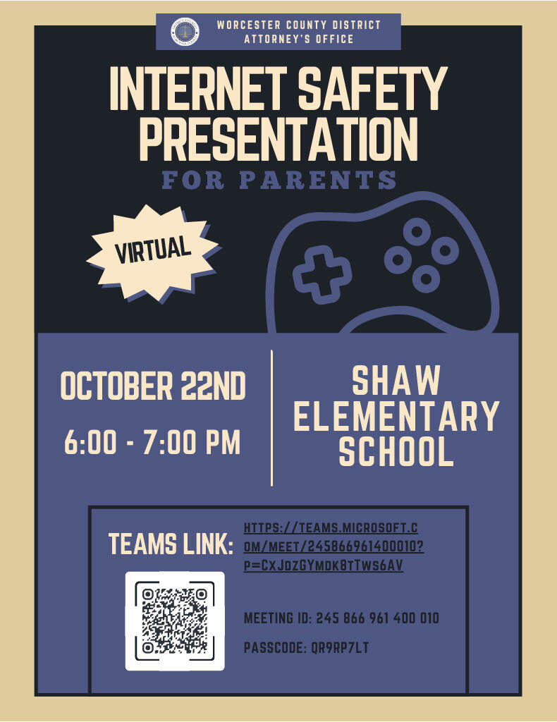 Virtual Internet Safety Presentation for Parents/Caregivers - Thursday, October 22nd