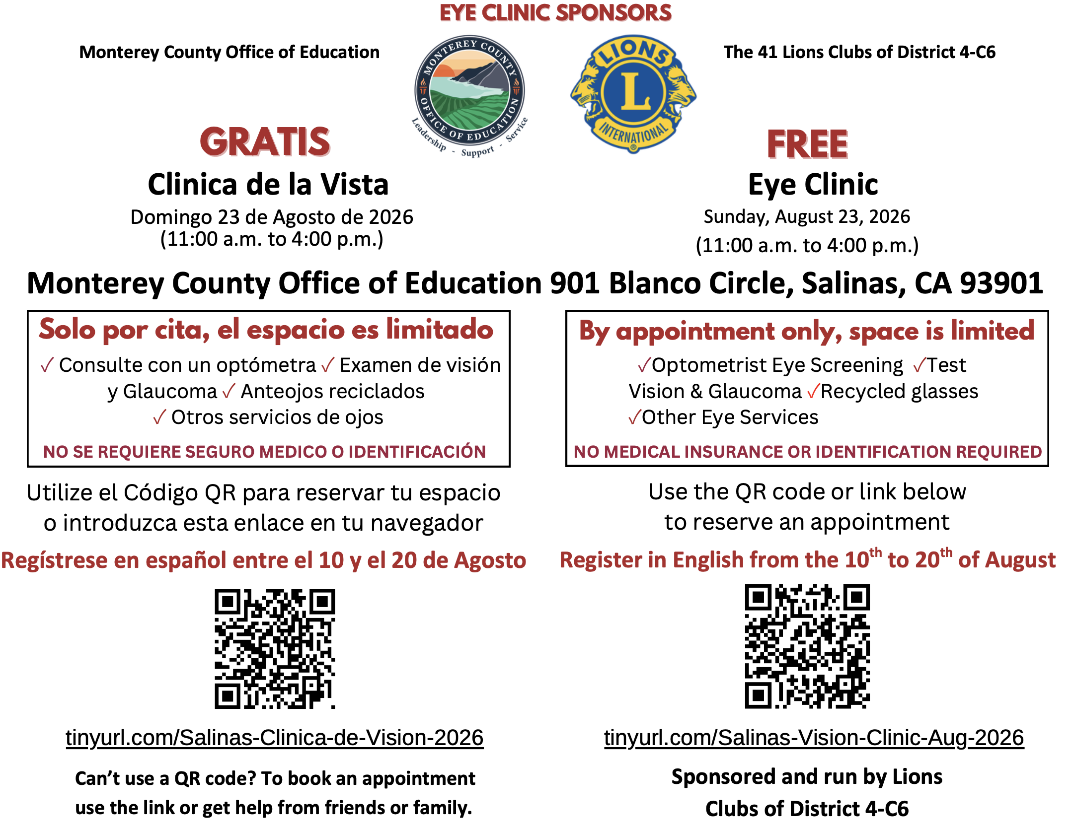 Free Eye Clinic In Salinas