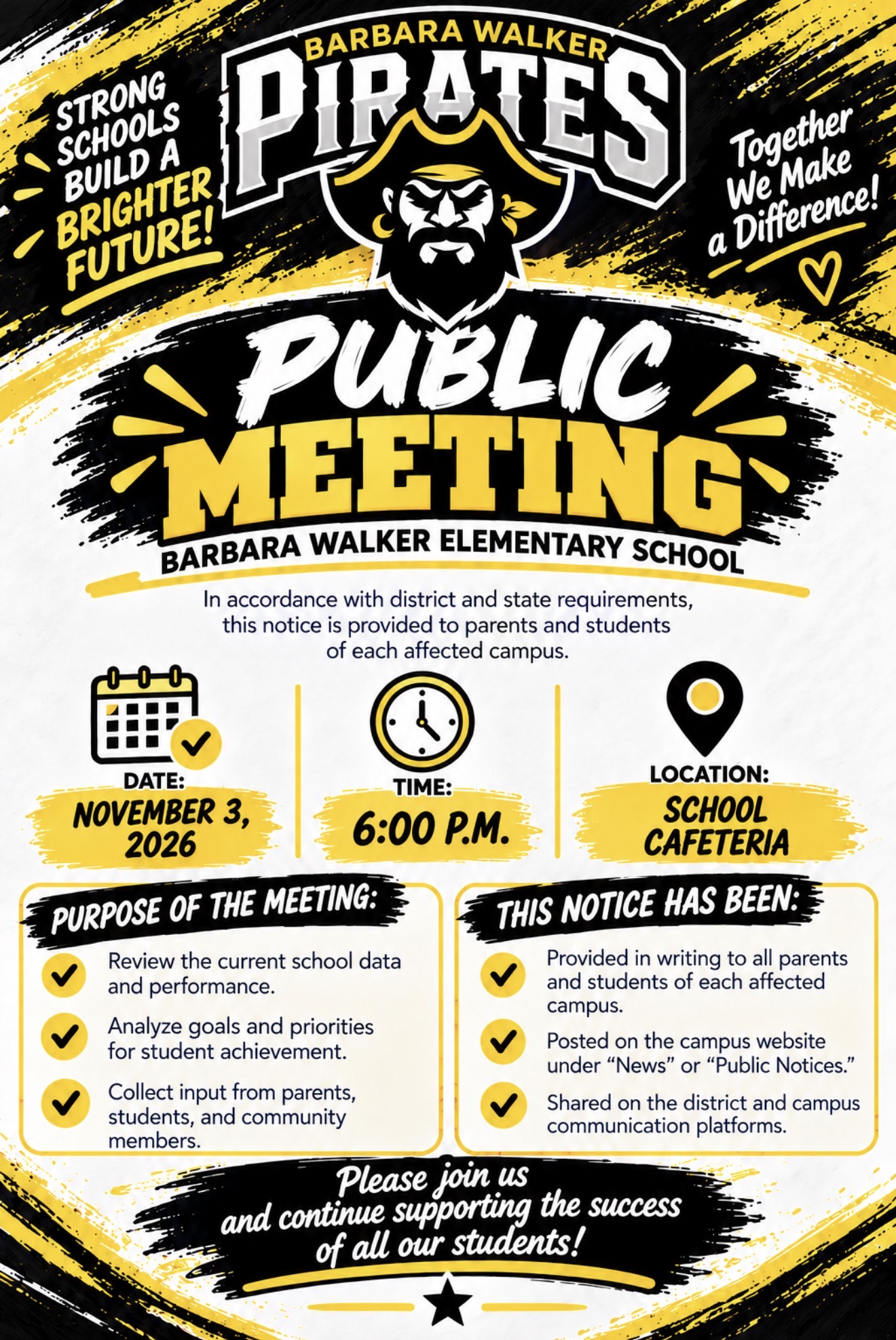 Walker Elementary to Host Public Meeting on Nov. 3