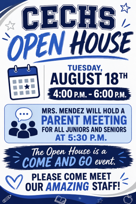 Open House - Tuesday, August 18th from 4:00-6:00 p.m. 