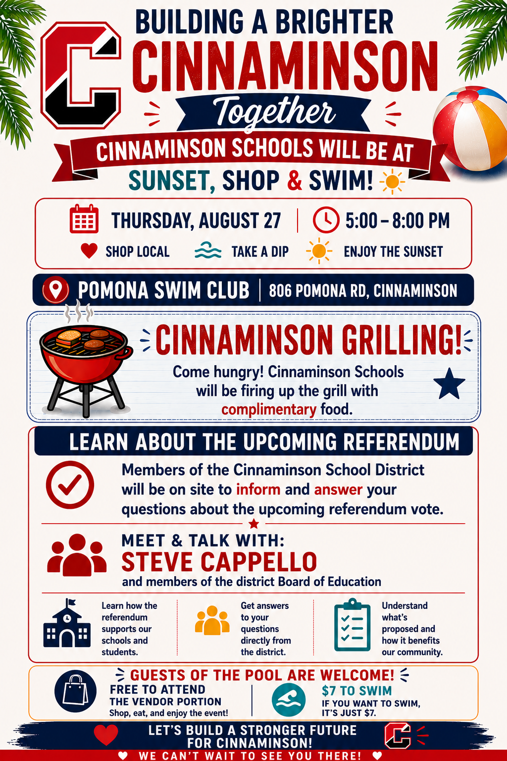Learn more about the upcoming referendum on Thurs., Aug. 27th 5-8 pm @ Pomona Swim Club