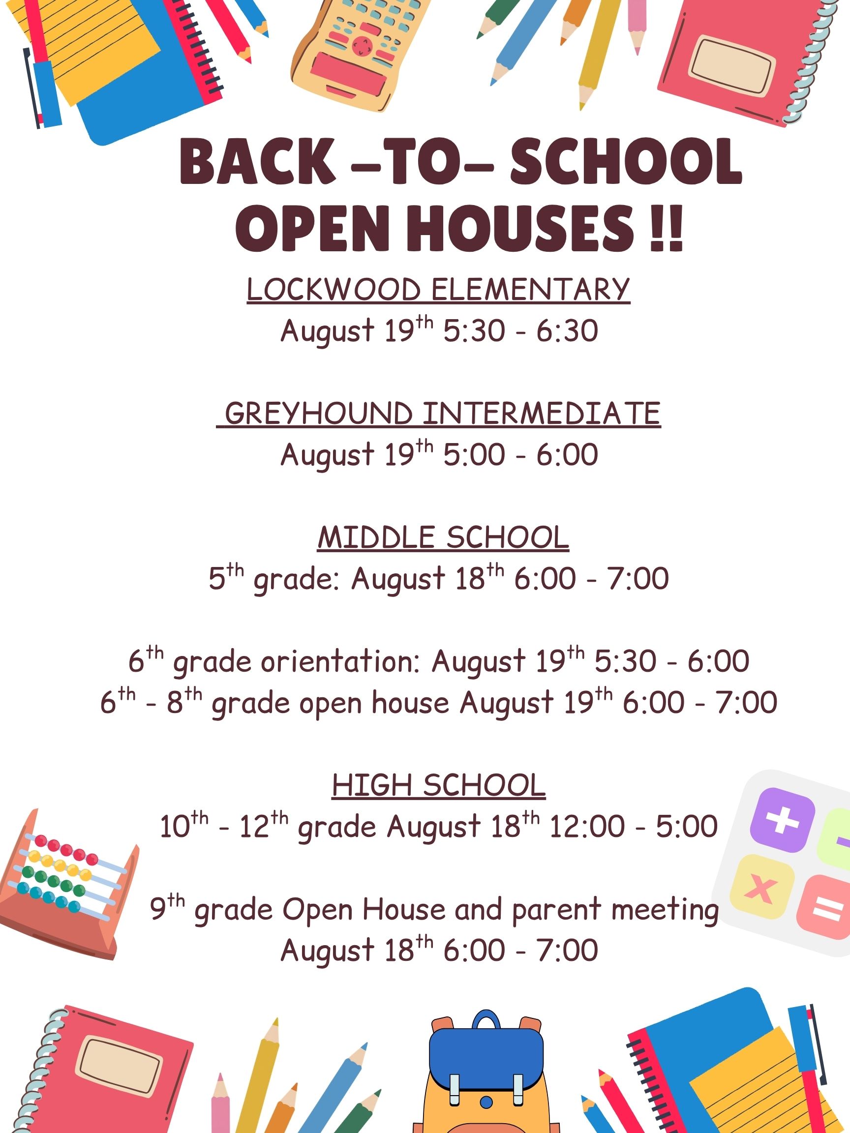 Open House Information