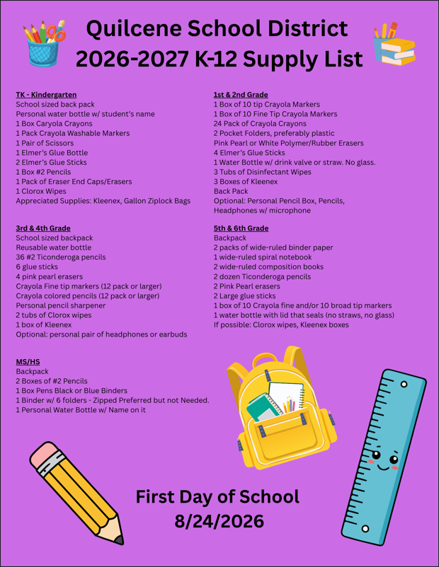 2026-2027 Supply List 