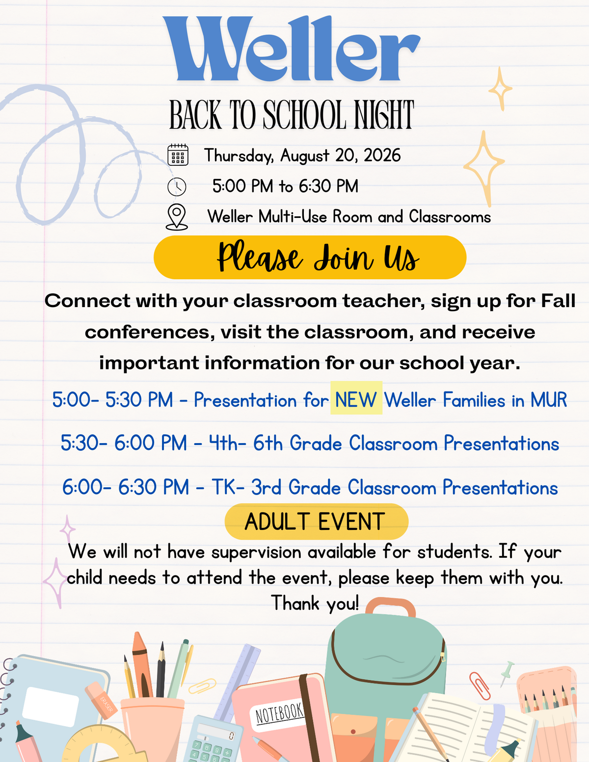 Back-to-School Night is tomorrow!
