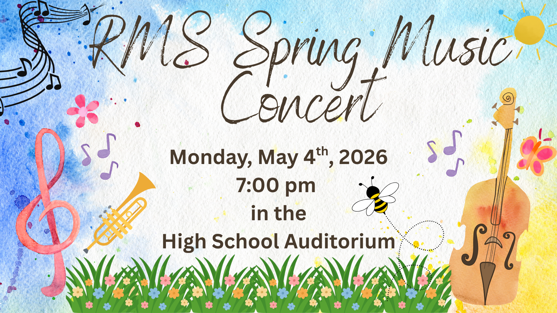 RMS Spring Concert Monday, May 4th, 7:00 pm