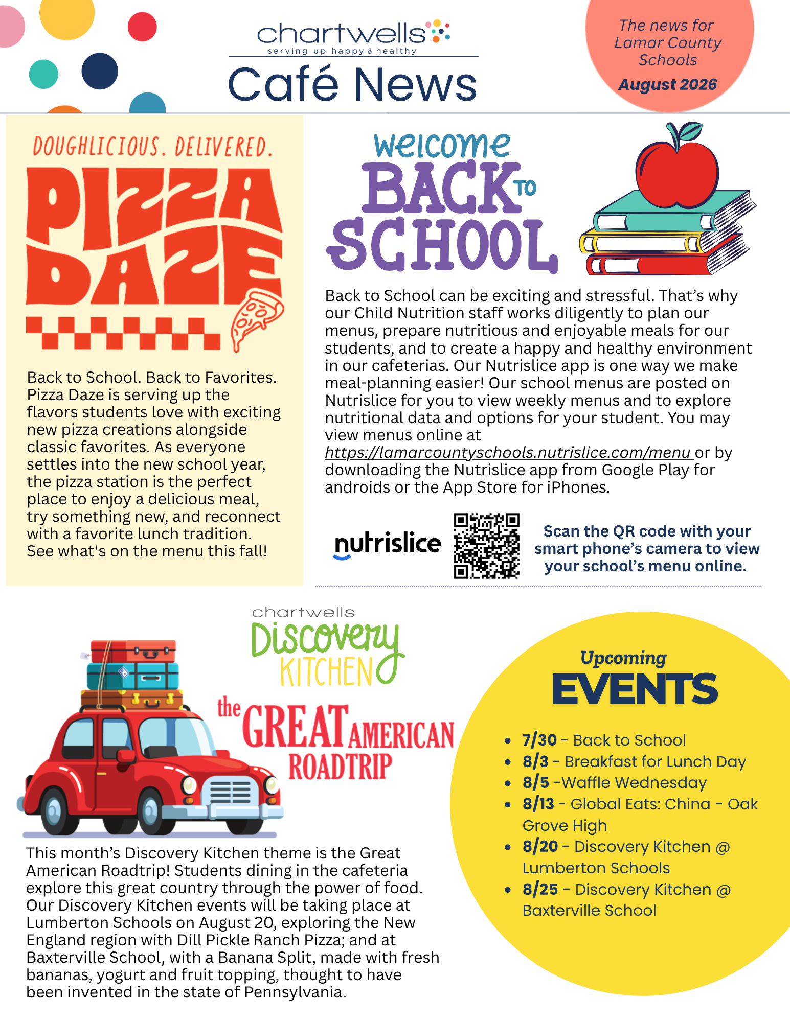 Cafe News: The latest dining services news for Lamar County Schools
