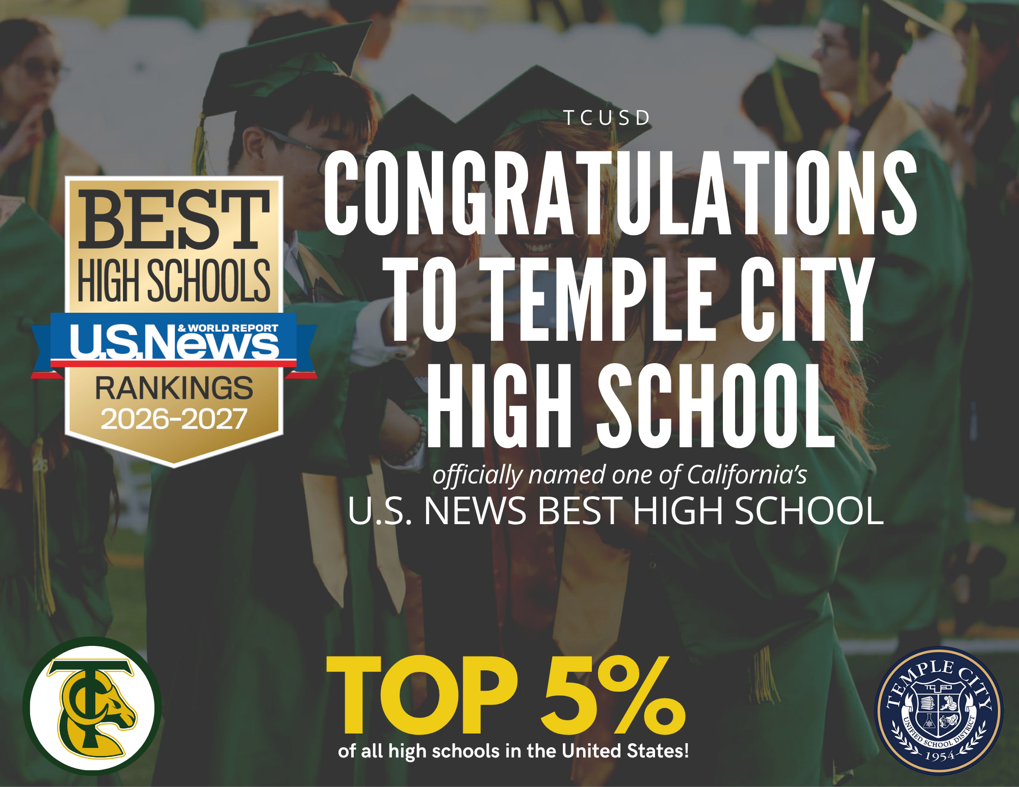 Temple City High School Named Among Nation’s Best Public High Schools by U.S. News & World Report