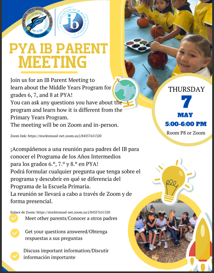 IB Parent Meeting about the MYP