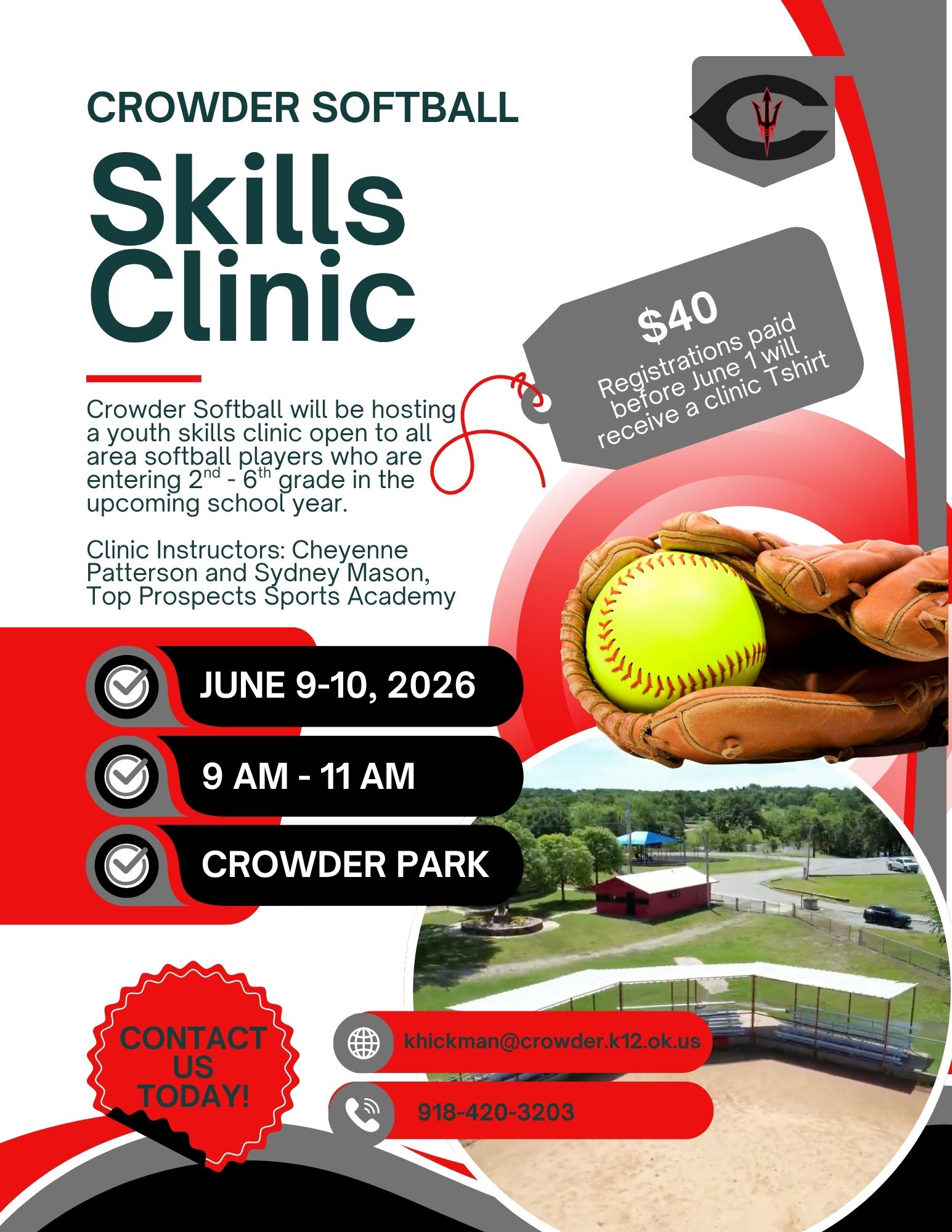 Softball Skills Clinic June 9th & 10
