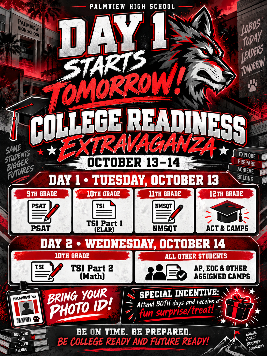 🐺❤️🖤 PHS College Readiness Extravaganza Starts Tomorrow — College Ready, Future Ready! 🎓🚀