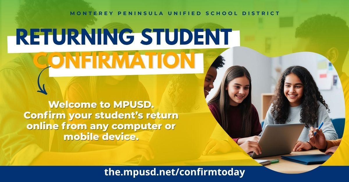 Returning Student Confirmation for 2026 - 2027 is Now Open