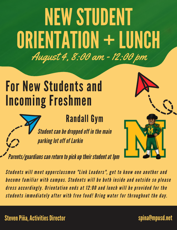 New Student Orientation - August 4th