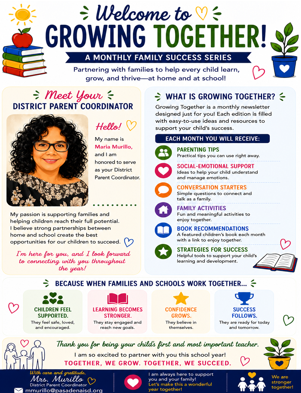 🌟 Welcome to Growing Together! Meet Your District Parent Coordinator