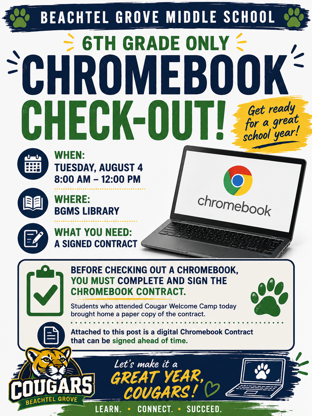 BGMS 6th Grade Chromebook Information