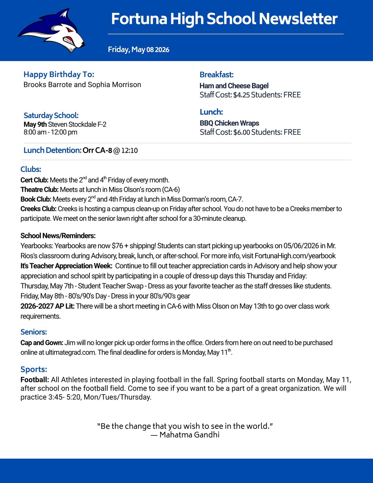 Bulletin 05/08/2026