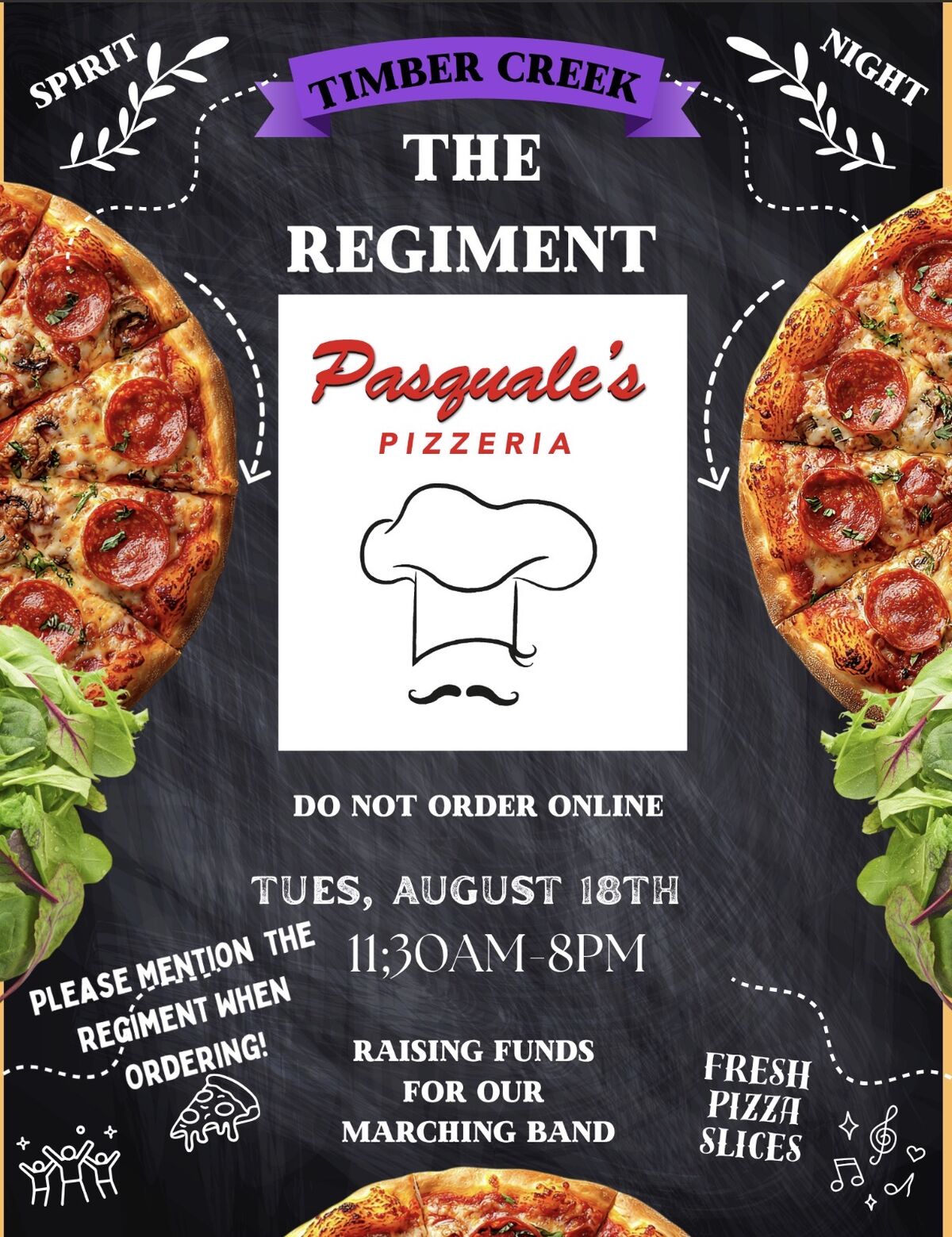 TIMBER CREEK SPIRIT NIGHT THE REGIMENT: August 18