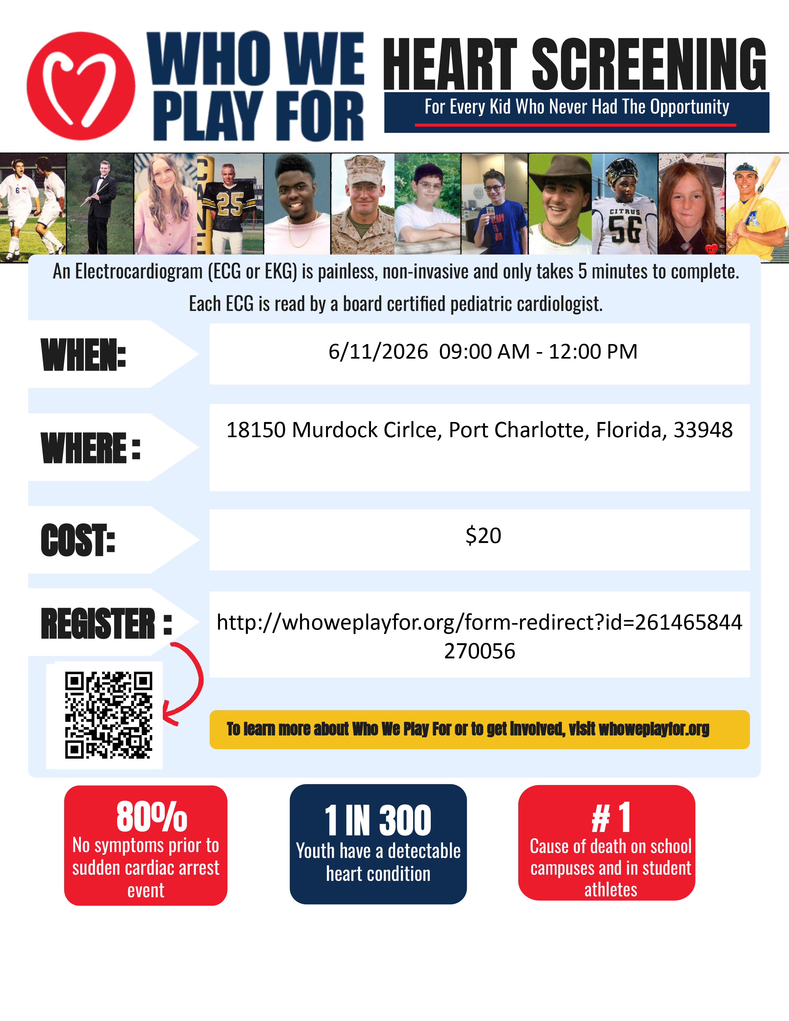 Student Athletes - did you miss your Heart Screening?  Here's an upcoming opportunity.
