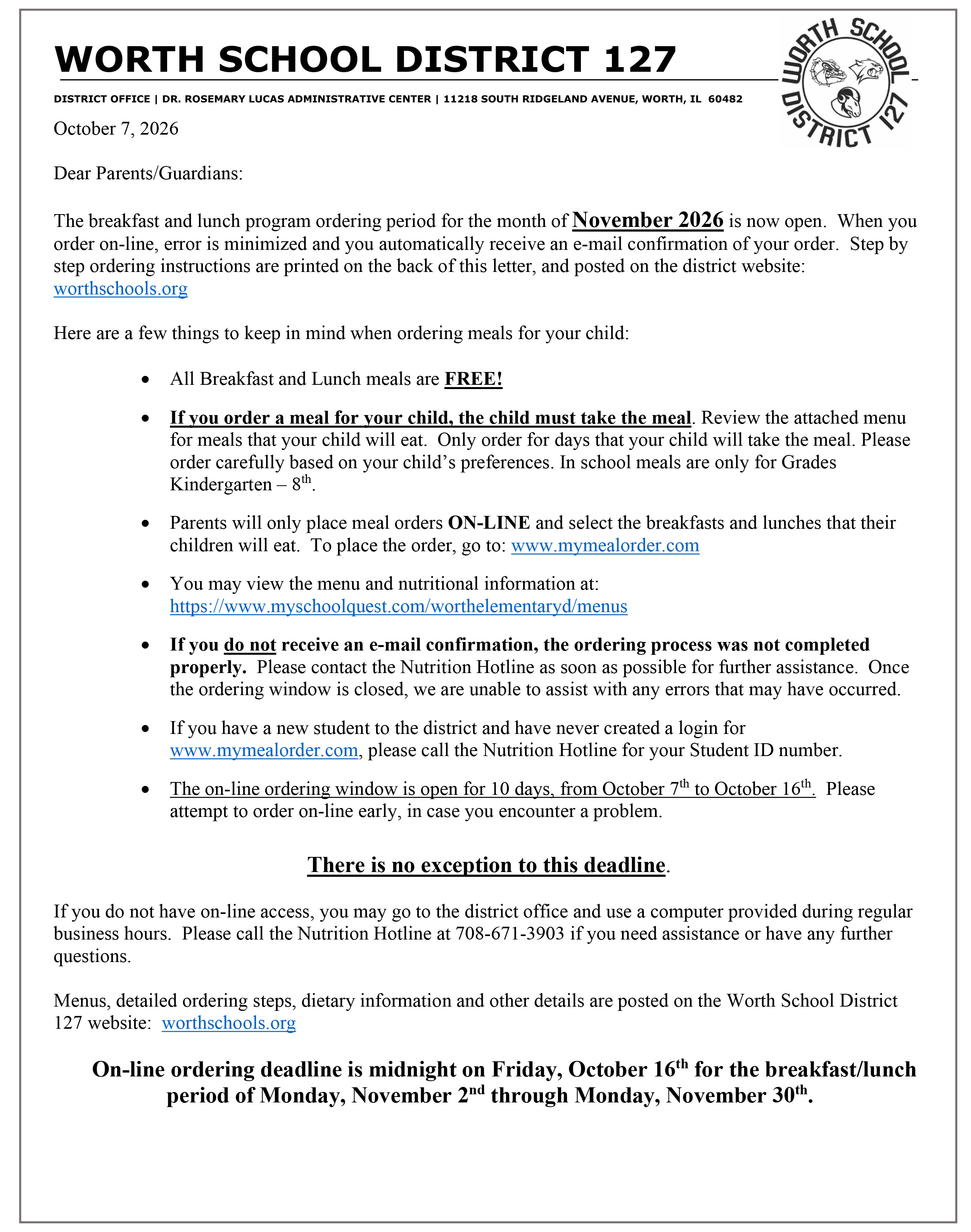Ordering Instructions Page 1