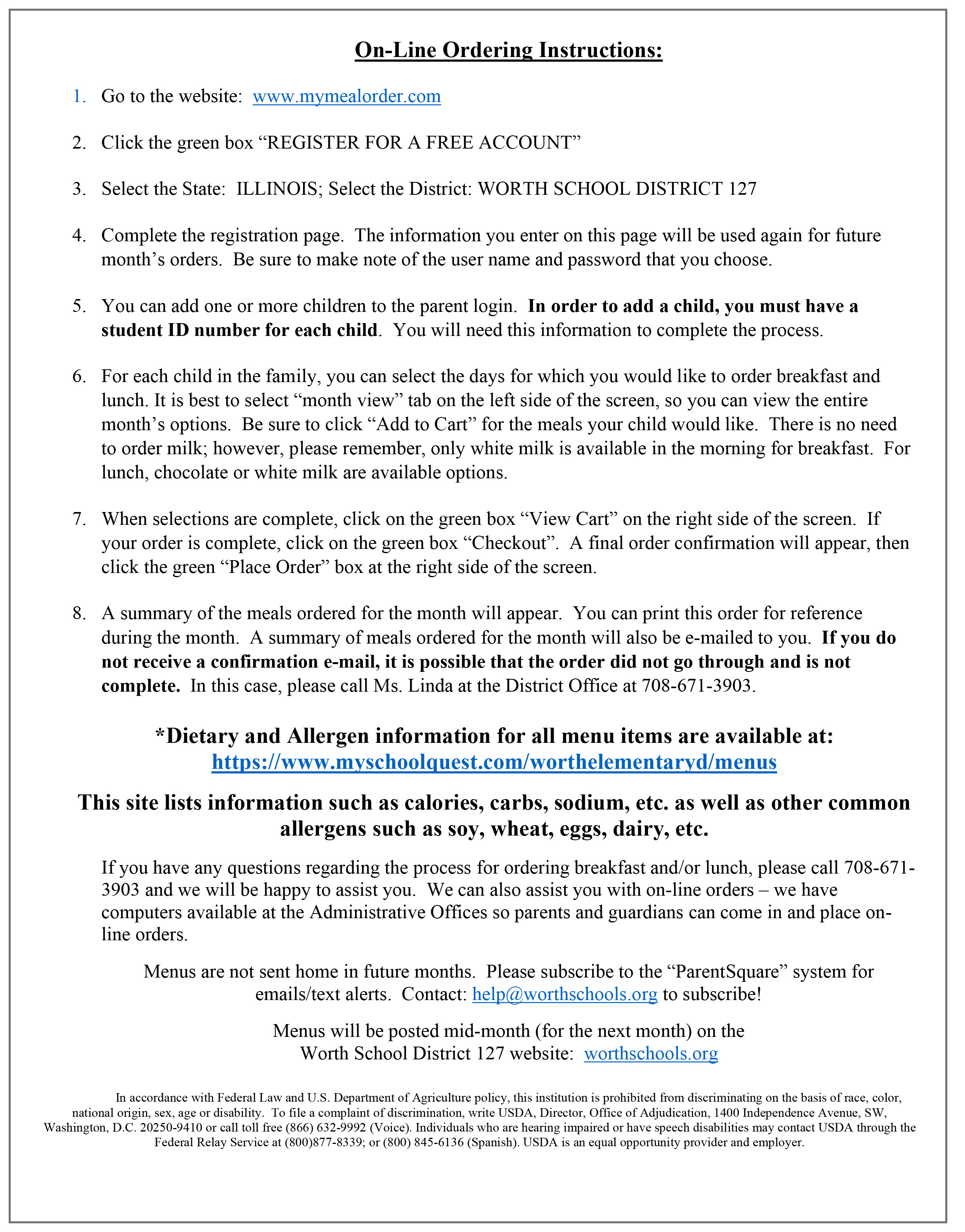 Ordering Instructions Page 2